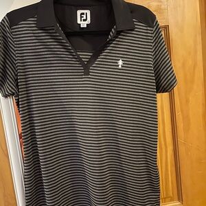 Honors Course FootJoy Women's Black and Gray Striped Polo